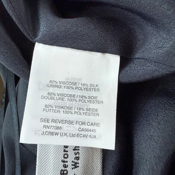 J.Crew Midnight Blue Crushed Velvet Pull On Midi Skirt Size S Silk Viscose G9355 - Picture 5 of 6